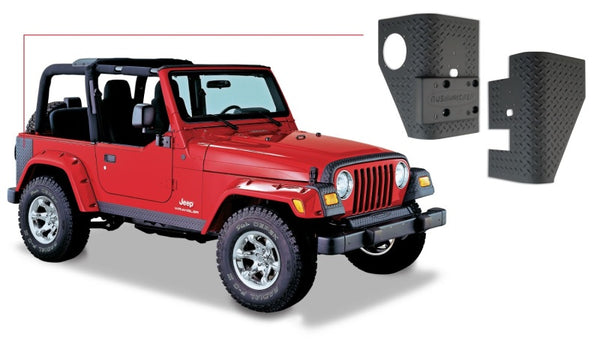 Bushwacker 97-06 Jeep Wrangler Trail Armor Rear Corners - Black - Bull Strap