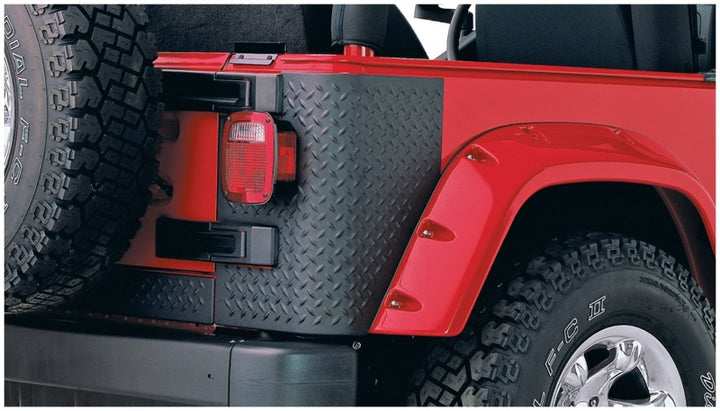 Bushwacker 97-06 Jeep Wrangler Trail Armor Rear Corners - Black - Bull Strap