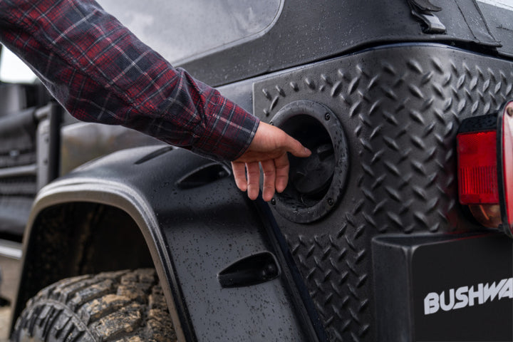 Bushwacker 97-06 Jeep Wrangler Trail Armor Rear Corners - Black - Bull Strap