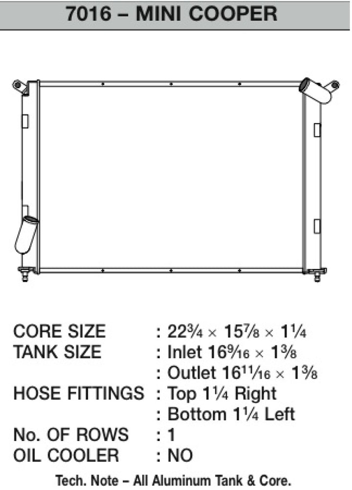 CSF 02-06 Mini Cooper S R53 Manual Radiator - Bull Strap