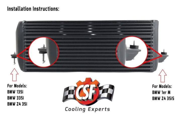 CSF 04-13 BMW 335i/xi (E90/E91/E92/E93) High Performance Stepped Core Bar/Plate Intercooler - Black - Bull Strap