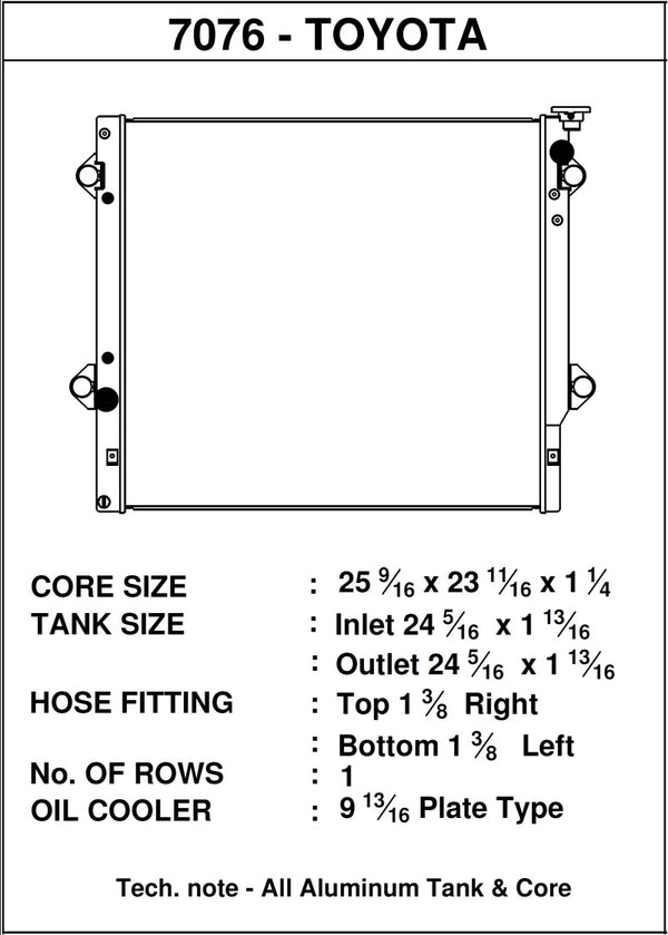 CSF 06-14 Toyota FJ Cruiser 4.0L / 03-09 Toyota 4Runner 4.0L / 2010 Toyota 4Runner 2.7L Radiator - Bull Strap