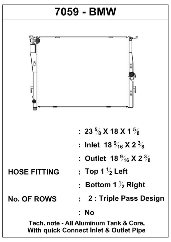 CSF 07-13 BMW M3 (E9X) Triple Pass Radiator - Bull Strap