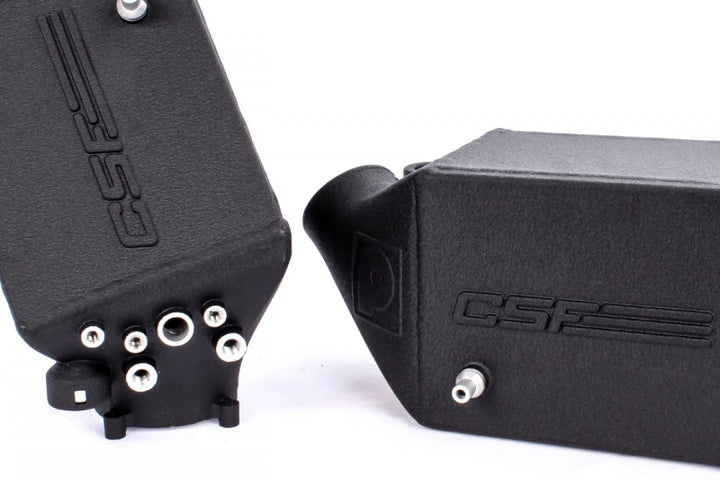 CSF 12-16 BMW M5 (F10) / 12-18 BMW M6 (F06/F12/F13) Twin Charge-Air-Cooler Set - Crinkle Black - Bull Strap