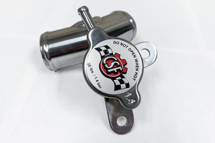 CSF 13+ BRZ / 13-20 Toyota 86 / 22+ GR86 Aluminum Filler Neck w/ High Pressure Radiator Cap - Bull Strap