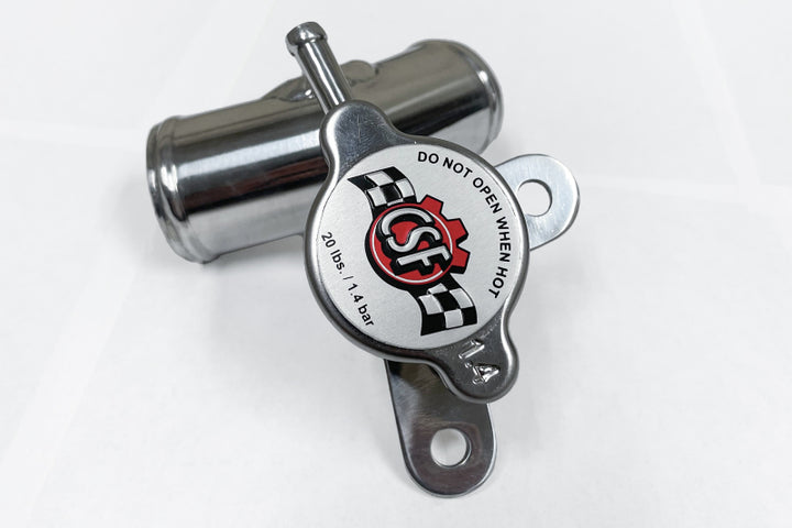 CSF 13+ BRZ / 13-20 Toyota 86 / 22+ GR86 Aluminum Filler Neck w/ High Pressure Radiator Cap - Bull Strap