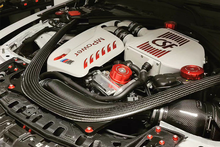CSF 2014+ BMW M3/M4 (F8X) Top Mount Charge-Air-Cooler - Raw Finish - Bull Strap