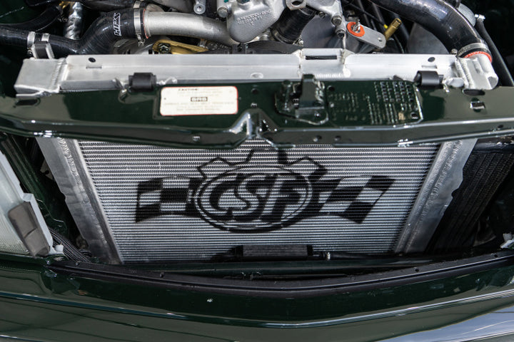 CSF 84-88 Mercedes-Benz W201 190E 2.3L - 16 w/ A/C High Performance Aluminum Radiator - Bull Strap