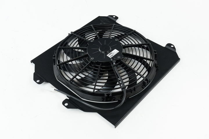 CSF 92-00 Honda Civic All-Aluminum Fan Shroud w/12in SPAL Fan - Black Finish - Bull Strap