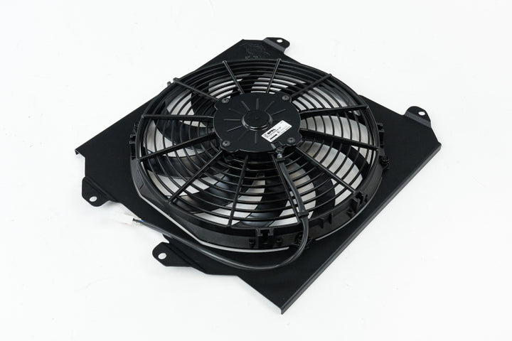 CSF 92-00 Honda Civic All-Aluminum Fan Shroud w/12in SPAL Fan - Black Finish - Bull Strap