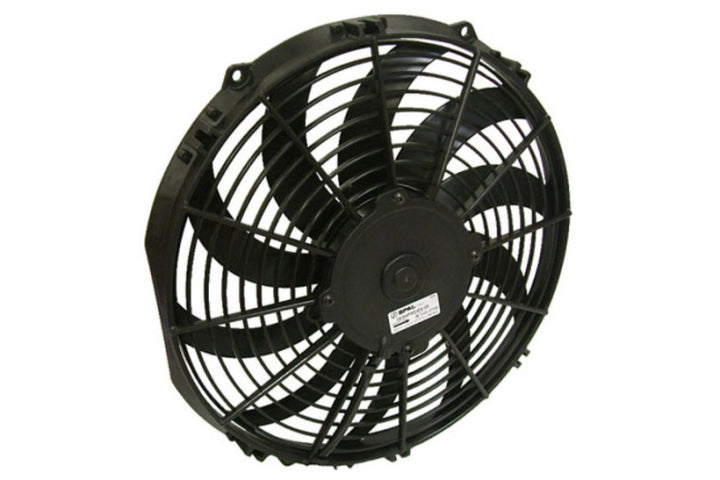CSF 92-00 Honda Civic All-Aluminum Fan Shroud w/12in SPAL Fan - Black Finish - Bull Strap