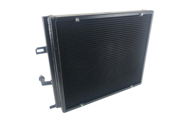 CSF BMW B58/B48 Front Mount Triple-Pass Heat Exchanger w/Rock Guard - Black - Bull Strap