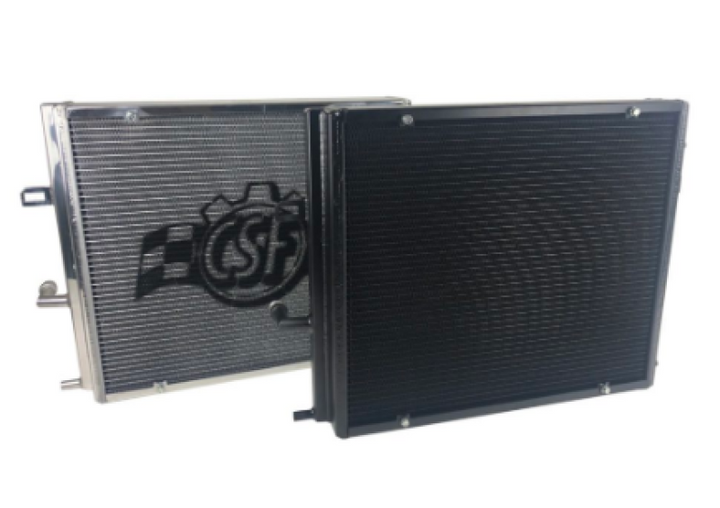 CSF BMW B58/B48 Front Mount Triple-Pass Heat Exchanger w/Rock Guard - Black - Bull Strap