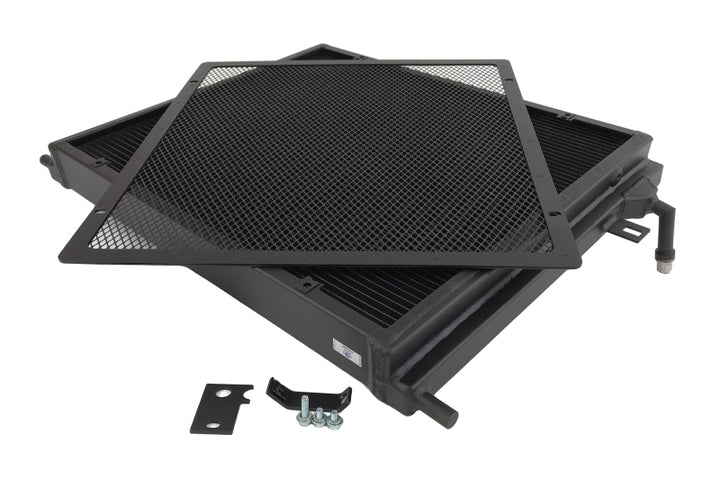 CSF BMW B58/B48 Front Mount Triple-Pass Heat Exchanger w/Rock Guard - Black - Bull Strap