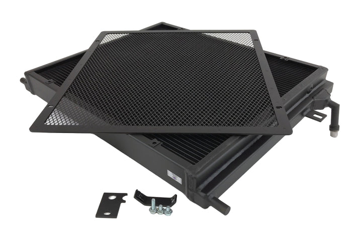 CSF BMW B58/B48 Front Mount Triple-Pass Heat Exchanger w/Rock Guard - Black - Bull Strap