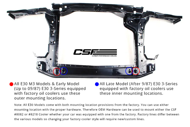 CSF BMW E30 Group A / DTM Race Style Oil Cooler - Bull Strap