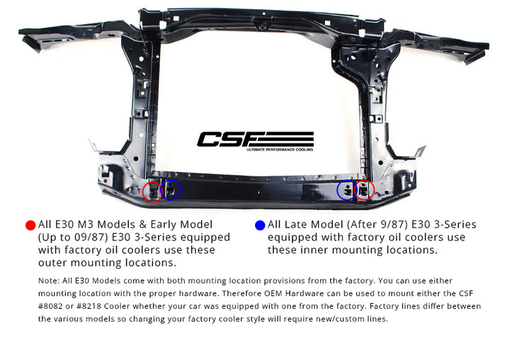 CSF BMW E30 Group A / DTM Race Style Oil Cooler - Bull Strap