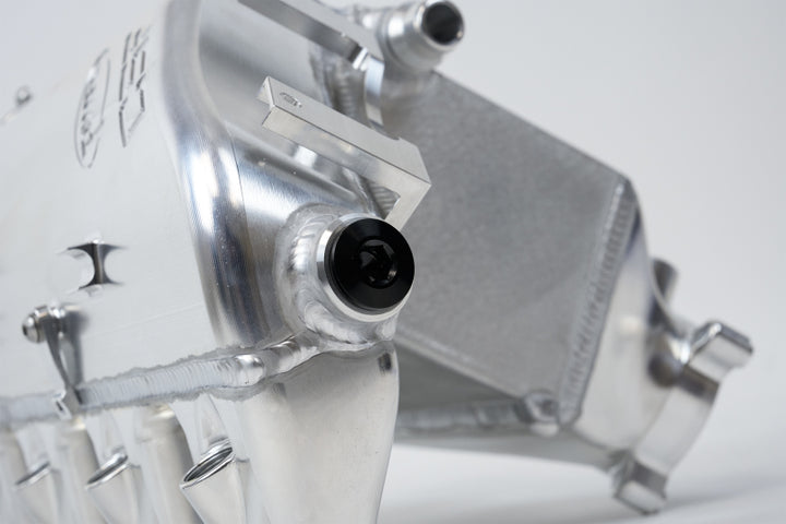 CSF BMW M2/M3/M4 S58 Comp & Non-Comp (G8X) Charge-Air Cooler Manifold - Raw Billet - Bull Strap