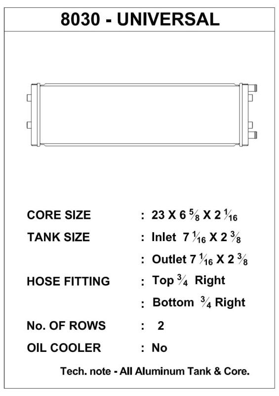 CSF Dual-Pass Universal Heat Exchanger (Cross-Flow) - Bull Strap