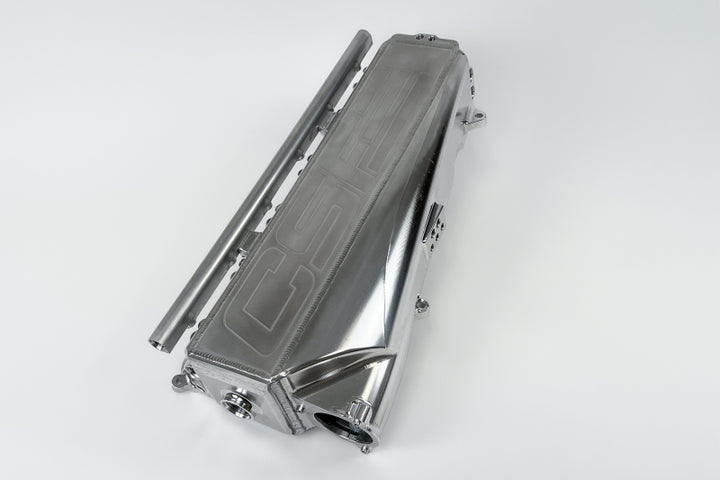 CSF Gen 2 B58 Race X Charge-Air-Cooler Manifold - Raw Billet Aluminum Finish - Bull Strap