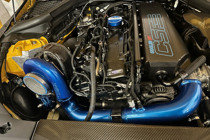 CSF Gen 2 B58 Race X Charge-Air-Cooler Manifold - Raw Billet Aluminum Finish - Bull Strap
