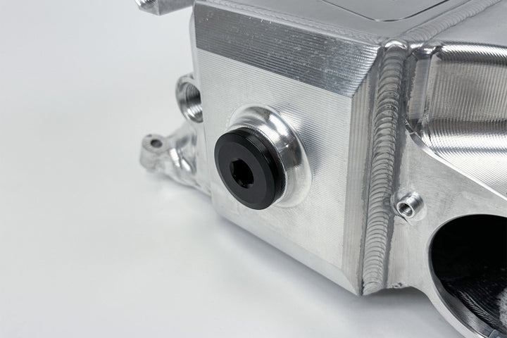 CSF Gen 2 B58 Race X Charge-Air-Cooler Manifold - Raw Billet Aluminum Finish - Bull Strap