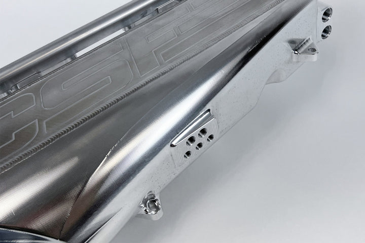 CSF Gen 2 B58 Race X Charge-Air-Cooler Manifold - Raw Billet Aluminum Finish - Bull Strap