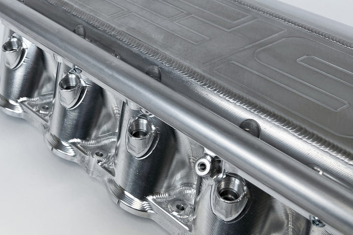 CSF Gen 2 B58 Race X Charge-Air-Cooler Manifold - Raw Billet Aluminum Finish - Bull Strap