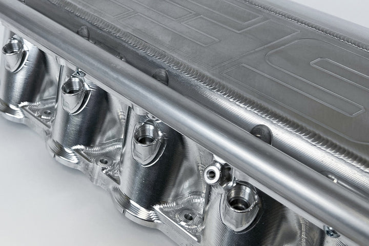 CSF Gen 2 B58 Race X Charge-Air-Cooler Manifold - Raw Billet Aluminum Finish - Bull Strap
