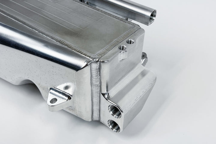 CSF Gen 2 B58 Race X Charge-Air-Cooler Manifold - Raw Billet Aluminum Finish - Bull Strap
