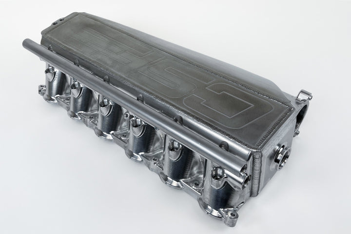 CSF Gen 2 B58 Race X Charge-Air-Cooler Manifold - Raw Billet Aluminum Finish - Bull Strap