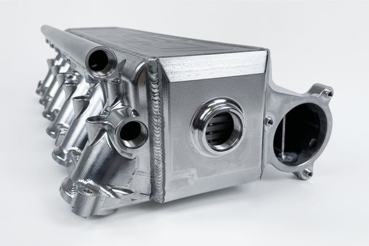 CSF Gen 2 B58 Race X Charge-Air-Cooler Manifold - Raw Billet Aluminum Finish - Bull Strap