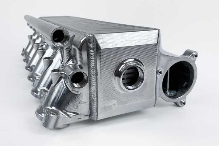 CSF Gen 2 B58 Race X Charge-Air-Cooler Manifold - Raw Billet Aluminum Finish - Bull Strap