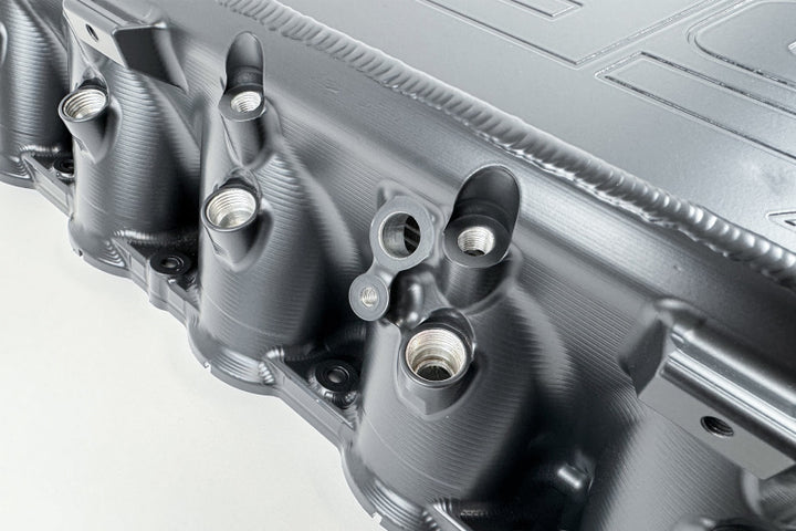 CSF Gen 2 B58 Race X Charge-Air-Cooler Manifold - Thermal Black Finish - Bull Strap