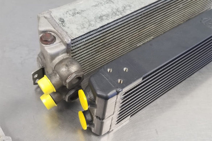 CSF Universal Dual-Pass Oil Cooler (RS Style) - M22 x 1.5 - 24in L x 5.75in H x 2.16in W - Bull Strap