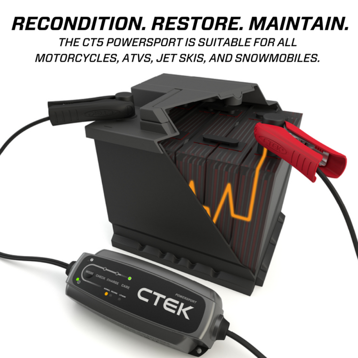 CTEK Battery Charger - CT5 Powersport - 2.3A - Bull Strap