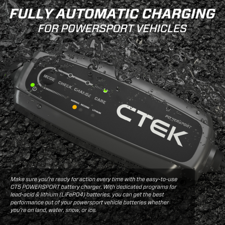 CTEK Battery Charger - CT5 Powersport - 2.3A - Bull Strap