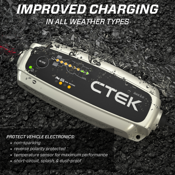 CTEK Battery Charger - MXS 5.0 4.3 Amp 12 Volt - Bull Strap