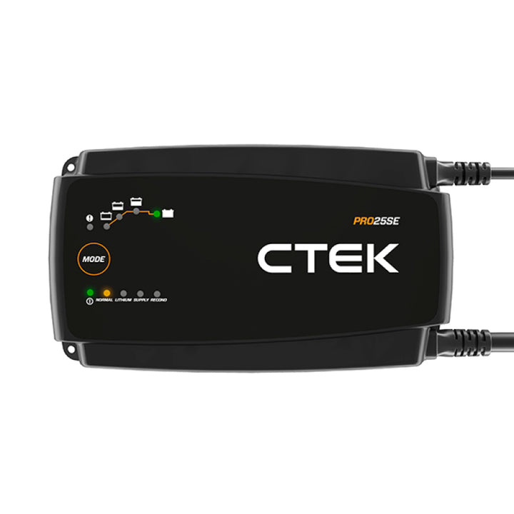 CTEK PRO25SE Battery Charger - 50-60 Hz - 12V - 19.6ft Extended Charging Cable - Bull Strap