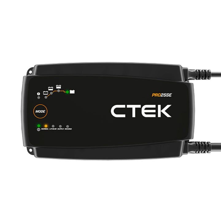 CTEK PRO25SE Battery Charger - 50-60 Hz - 12V - 19.6ft Extended Charging Cable - Bull Strap