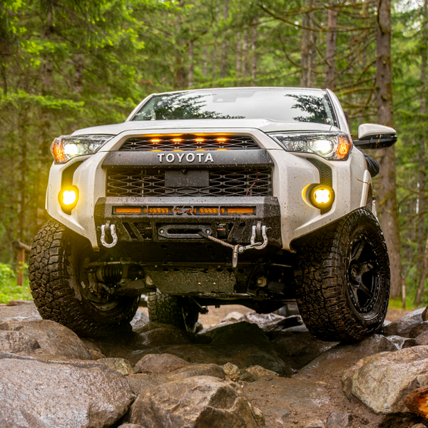 Cali Raised 14-24 Toyota 4Runner Stealth Bumper - No Bull Bar / 32In Led Bar Combo - Bull Strap