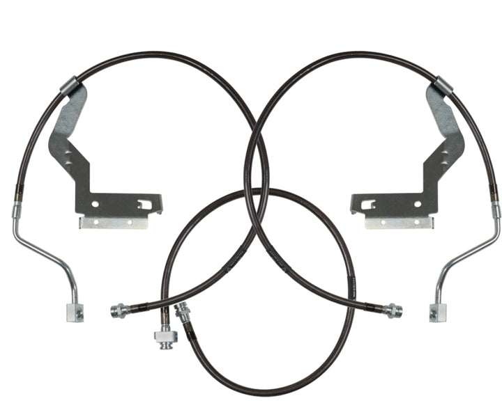 Carli 05-07 Ford F250/350 SD Hardware Braided Brake Lines 4.5in System - Bull Strap