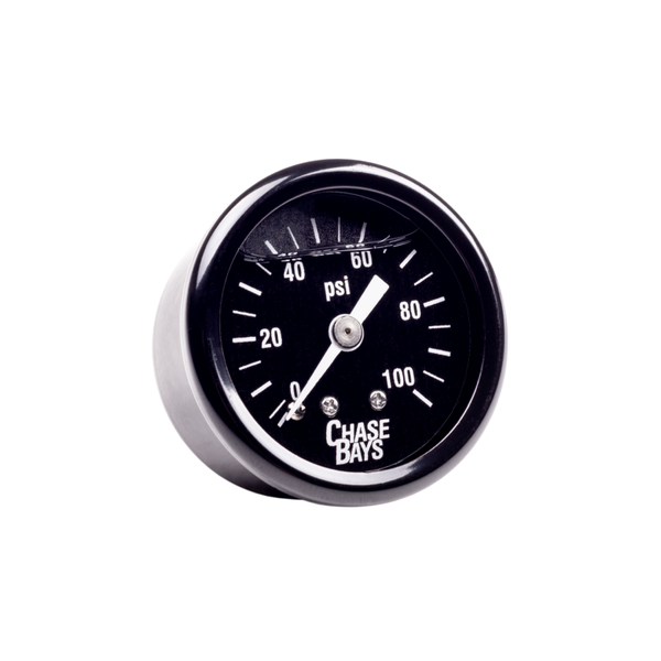 Chase Bays Liquid Filled 0-100psi Fuel Pressure Gauge - Bull Strap