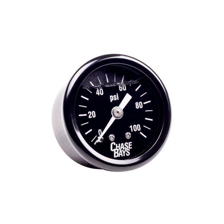 Chase Bays Liquid Filled 0-100psi Fuel Pressure Gauge - Bull Strap