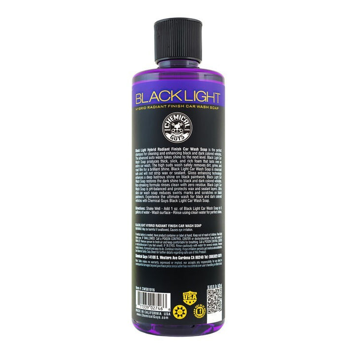Chemical Guys Black Light Hybrid Radiant Finish Car Wash Soap - 16oz - Bull Strap