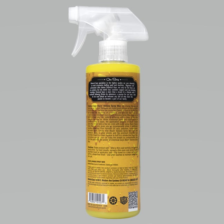 Chemical Guys Blazin Banana Carnauba Spray Wax - 16oz - Bull Strap