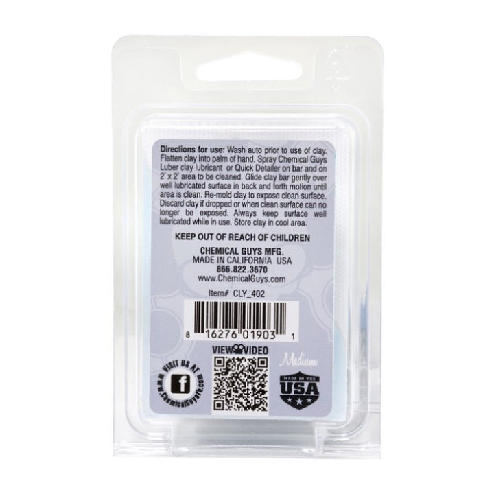 Chemical Guys Clay Bar (Medium Duty) - Gray - Bull Strap
