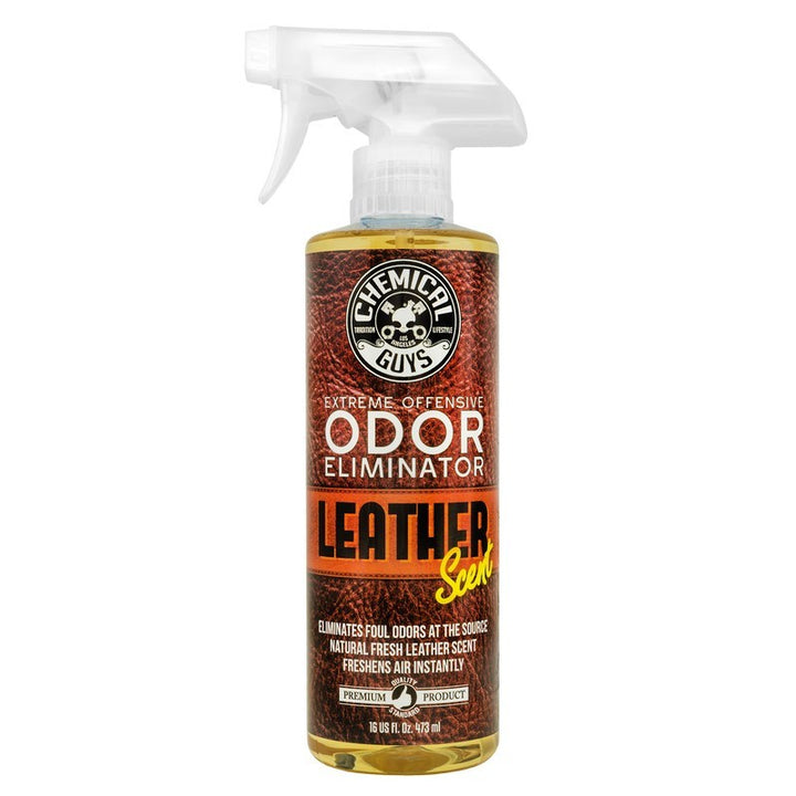 Chemical Guys Extreme Offensive Leather Scented Odor Eliminator - 16oz - Bull Strap
