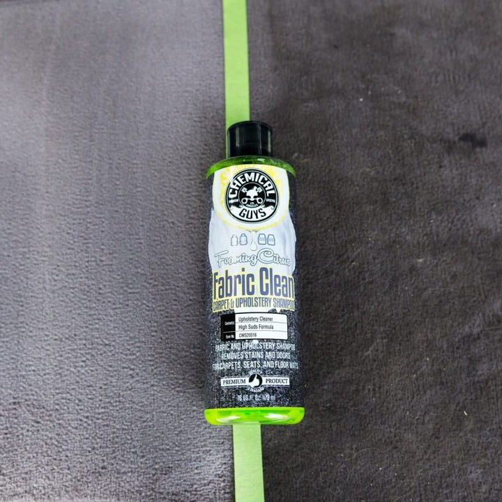 Chemical Guys Foaming Fabric Clean Carpet/Upholstery Shampoo & Odor Eliminator - 16oz - Bull Strap