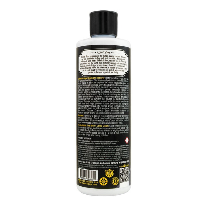 Chemical Guys Headlight Restorer & Protectant - 16oz - Bull Strap